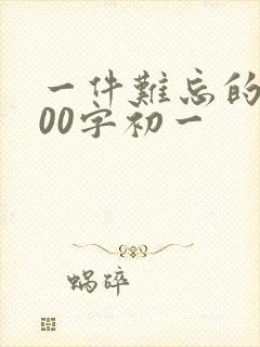 一件难忘的事600字初一