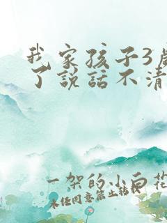 我家孩子3岁半了说话不清楚