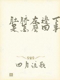 肚脐左边下边疼是怎么回事