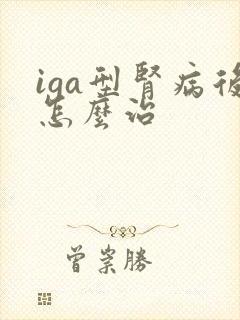 iga型肾病后怎么治