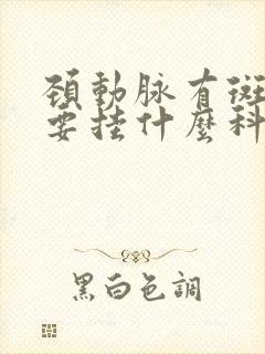 颈动脉有斑块需要挂什么科