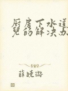 厨房下水道反味儿的解决办法