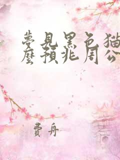 梦见黑色猫是什么预兆周公解梦