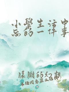 小学生活中最难忘的一件事450字