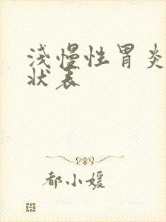 浅慢性胃炎的症状表