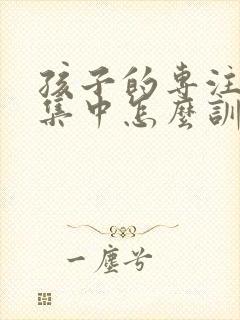 孩子的专注力不集中怎么训练呢