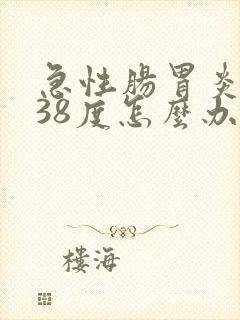 急性肠胃炎发烧38度怎么办