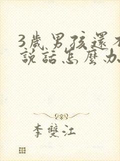 3岁男孩还不会说话怎么办