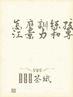 怎么训练孩子的注意力和专注力