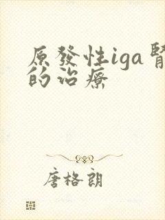 原发性iga肾的治疗