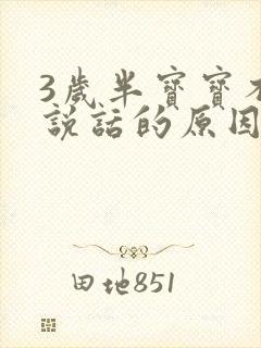 3岁半宝宝不会说话的原因