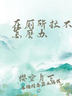 在厕所拉不出屎怎么办