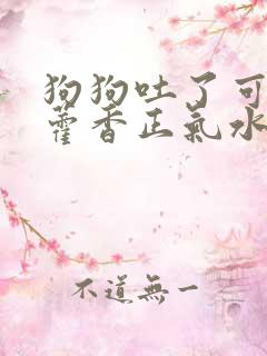 狗狗吐了可以喝藿香正气水吗