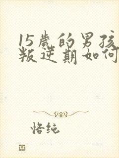 15岁的男孩子叛逆期如何去管教