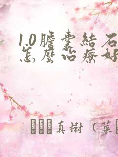 1.0胆囊结石怎么治疗好