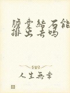 胆囊结石能吃药排出去吗