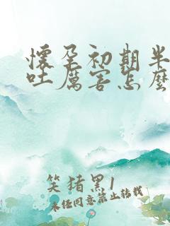 怀孕初期半夜孕吐厉害怎么办