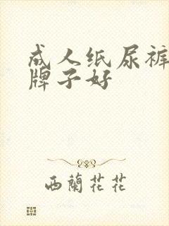 成人纸尿裤哪个牌子好