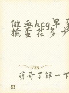 做血hcg早孕检查花多少钱