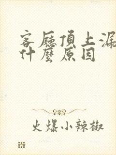 客厅顶上漏水是什么原因