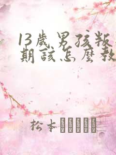 13岁男孩叛逆期该怎么教育