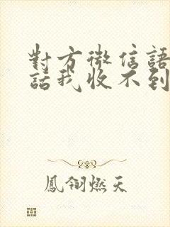 对方微信语音通话我收不到声音
