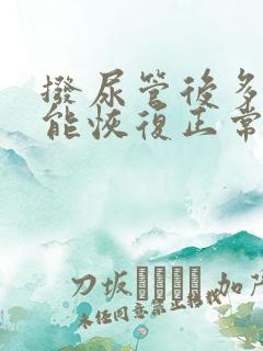 拨尿管后多久才能恢复正常排尿