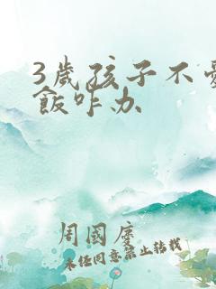 3岁孩子不爱吃饭咋办