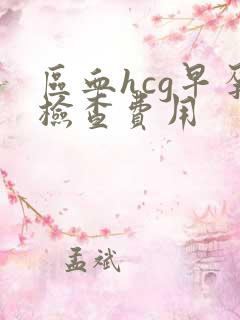 区血hcg早孕检查费用