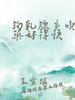 狗乳腺炎吃什么药好得快