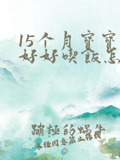 15个月宝宝不好好吃饭怎么办