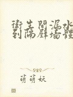 卫生间漏水影响到隔壁墙体怎么处理