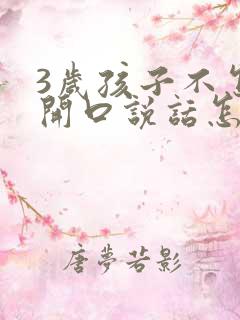 3岁孩子不怎么开口说话怎么办