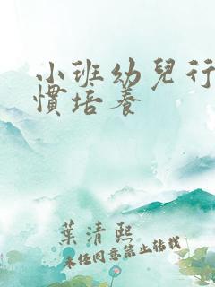 小班幼儿行为习惯培养