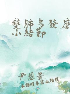 双肺多发磨玻璃小结节