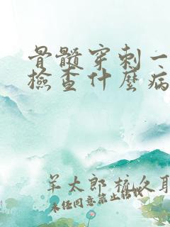 骨髓穿刺一般是检查什么病