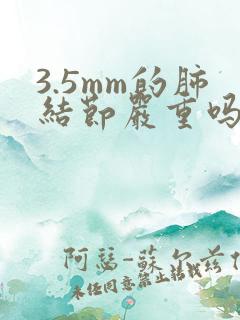 3.5mm的肺结节严重吗