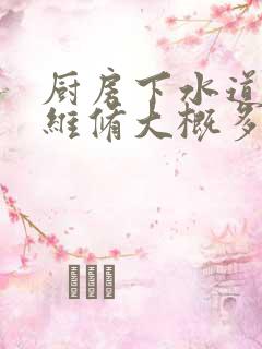 厨房下水道漏水维修大概多少钱