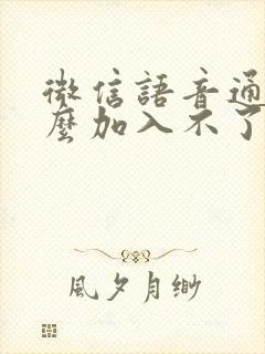 微信语音通话怎么加入不了