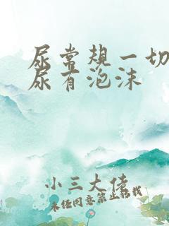 尿常规一切正常尿有泡沫