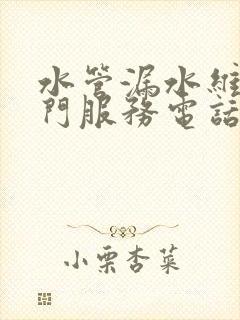 水管漏水维修上门服务电话多少