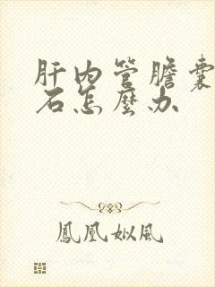 肝内管胆囊内结石怎么办