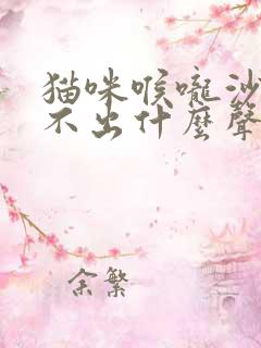 猫咪喉咙沙哑发不出什么声音