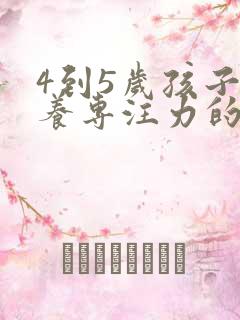 4到5岁孩子培养专注力的训练方法