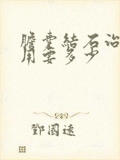 胆囊结石治疗费用要多少