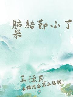 肺结节小了2毫米