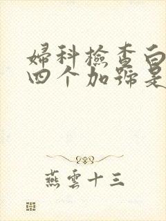 妇科检查白细胞四个加号是什么意思