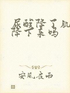 尿酸降了肌酐能降下来吗