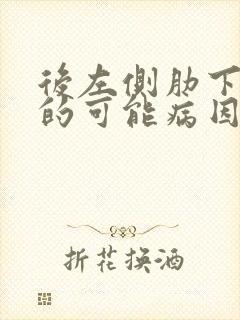 后左侧肋下疼痛的可能病因有哪些