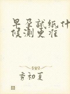 早孕试纸什么时候测更准